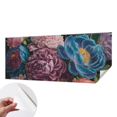 Peel and stick wall mural for kids' room with colorful flowers