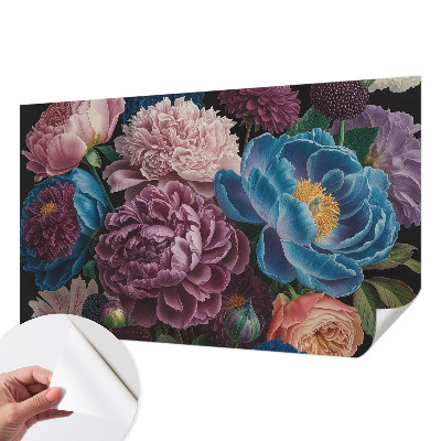 Peel and stick wall mural for kids' room Colorful flowers