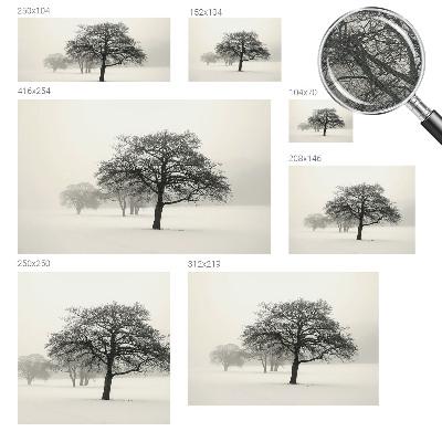 3D wall mural with a winter trees motif
