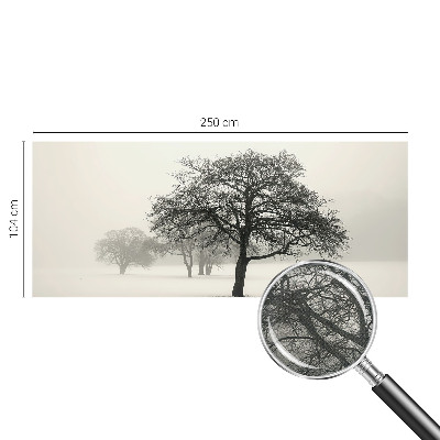 3D wall mural with a winter trees motif