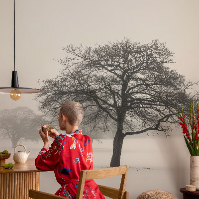3D wall mural Winter trees
