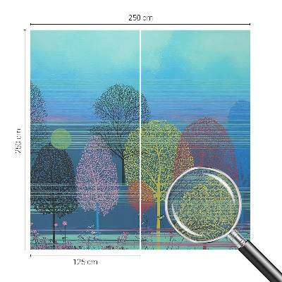 Nursery wall mural with a colorful harmonious design