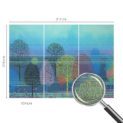 Nursery wall mural with a colorful harmonious design