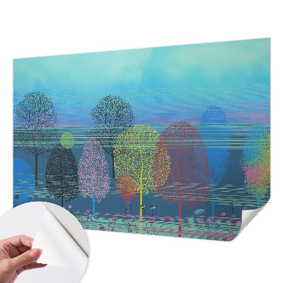 Nursery wall mural with a colorful harmonious design