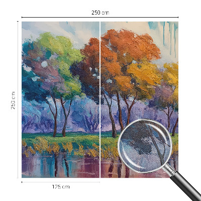 Self-adhesive photo wallpaper with an abstract tree motif