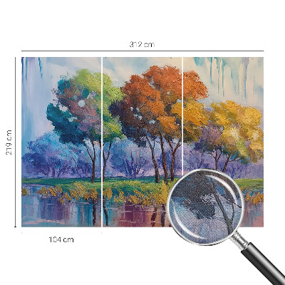 Self-adhesive photo wallpaper with an abstract tree motif