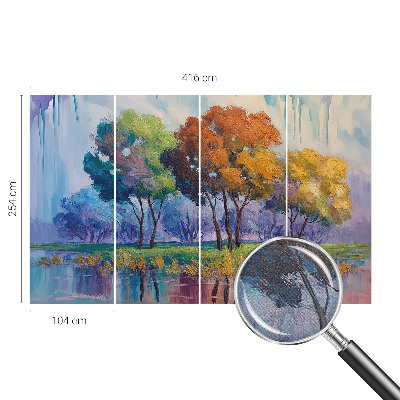 Self-adhesive photo wallpaper with an abstract tree motif