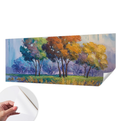 Self-adhesive photo wallpaper with an abstract tree motif