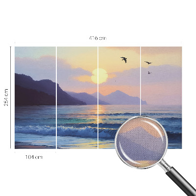 Peel and stick wall mural with a west-facing sea scene