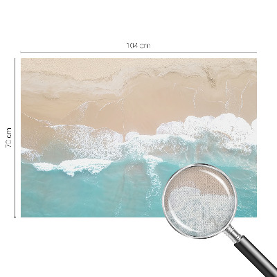 Peel and stick wallpaper mural with a roaring waves design