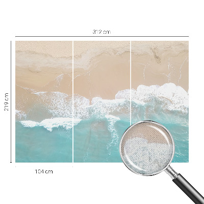 Peel and stick wallpaper mural with a roaring waves design