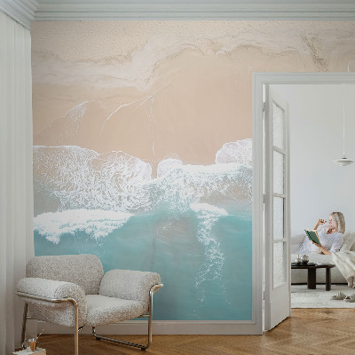 Peel and stick wallpaper mural Roaring waves