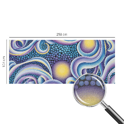 Self-adhesive wall mural with colorful swirls