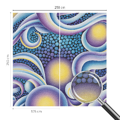 Self-adhesive wall mural with colorful swirls