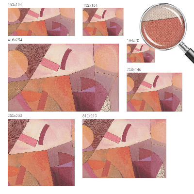Removable wall mural wallpaper with a colorful abstract forms design