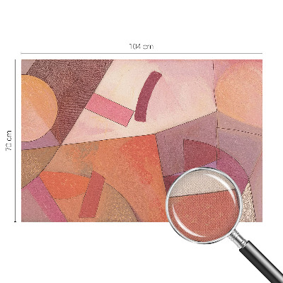 Removable wall mural wallpaper with a colorful abstract forms design