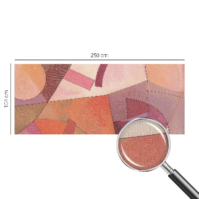 Removable wall mural wallpaper with a colorful abstract forms design