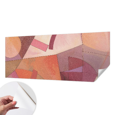Removable wall mural wallpaper with a colorful abstract forms design
