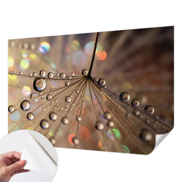 Peel and stick wall mural for living room with a pearl drops pattern