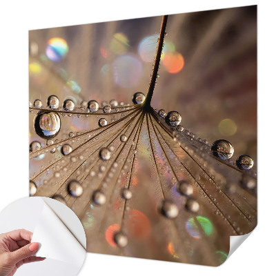 Peel and stick wall mural for living room with a pearl drops pattern