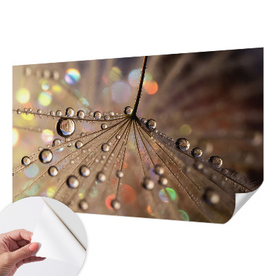 Peel and stick wall mural for living room with a pearl drops pattern