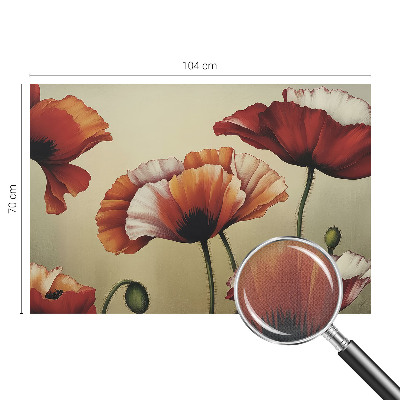 3D wall mural with a joyful poppy motif