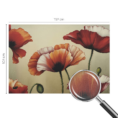 3D wall mural with a joyful poppy motif