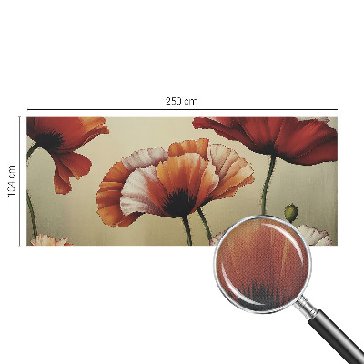 3D wall mural with a joyful poppy motif