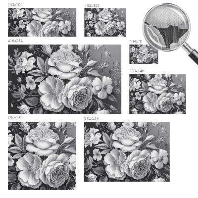 3D photo wallpaper mural Gray flowers