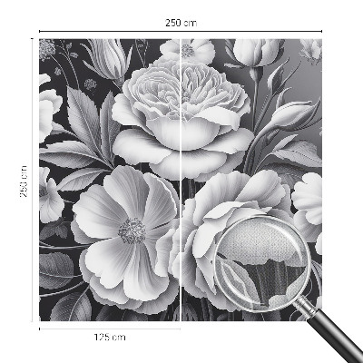 3D photo wallpaper mural with a gray floral pattern