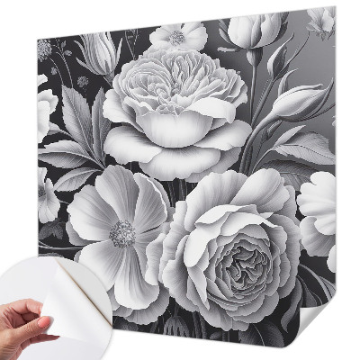 3D photo wallpaper mural Gray flowers