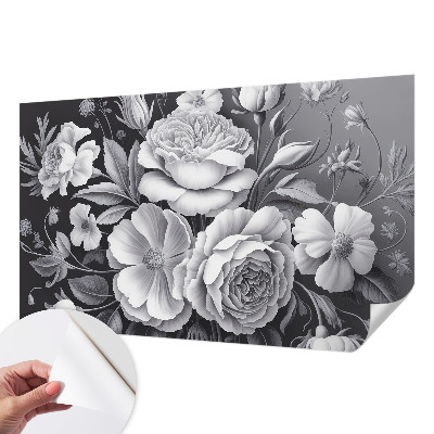3D photo wallpaper mural Gray flowers