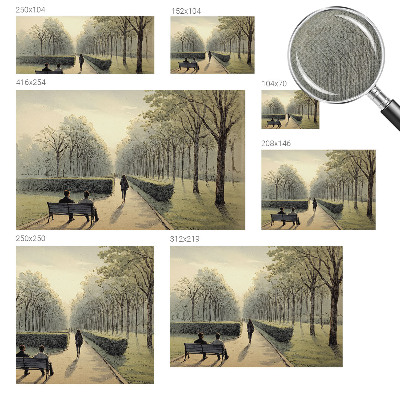 Baby room wall mural with a peaceful park illustration
