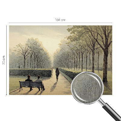 Baby room wall mural with a peaceful park illustration