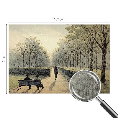 Baby room wall mural with a peaceful park illustration
