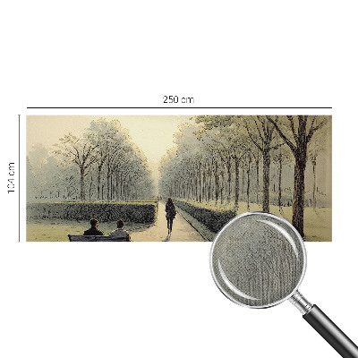 Baby room wall mural with a peaceful park illustration