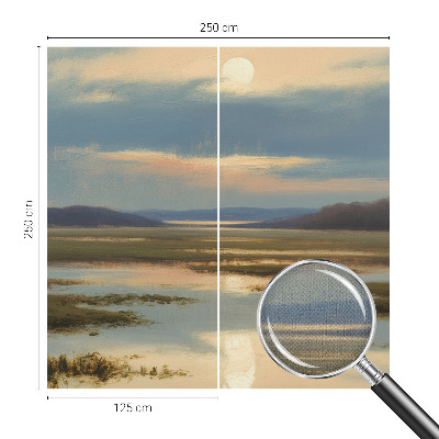 Peel and stick wall mural featuring an atmospheric landscape scene