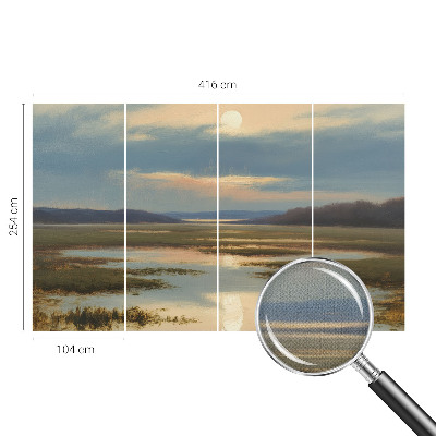 Peel and stick wall mural featuring an atmospheric landscape scene