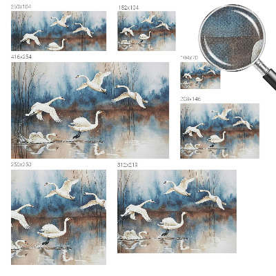 Self-adhesive wall mural with a birds-in-flight design