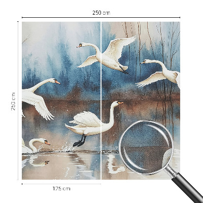 Self-adhesive wall mural with a birds-in-flight design