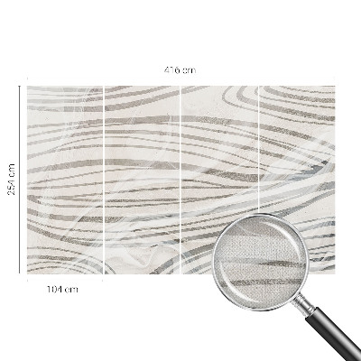 Self-adhesive photo wallpaper with a wavy line pattern