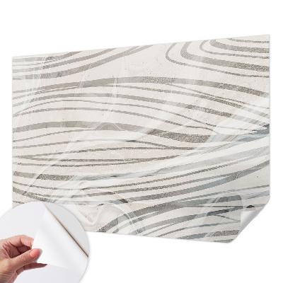 Self-adhesive photo wallpaper with a wavy line pattern