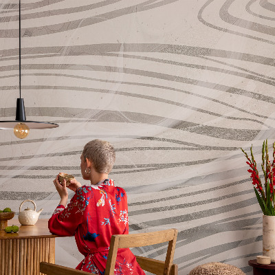 Self-adhesive photo wallpaper with a wavy line pattern
