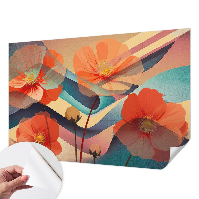 Removable wall mural featuring the “Flowers of the Senses” design
