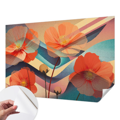 Removable wall mural featuring the “Flowers of the Senses” design
