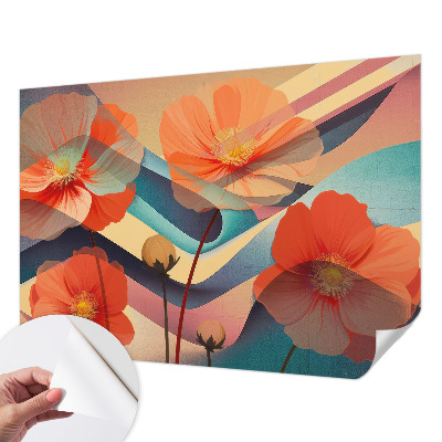 Removable wall mural featuring the “Flowers of the Senses” design