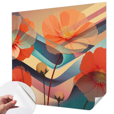 Removable wall mural featuring the “Flowers of the Senses” design