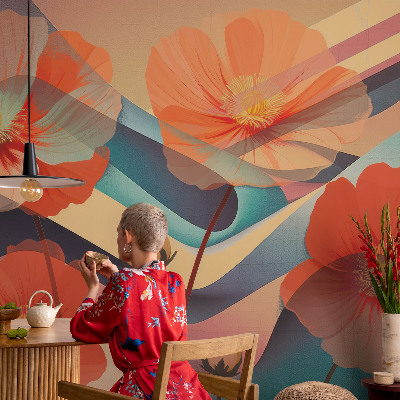 Removable wall mural featuring the “Flowers of the Senses” design