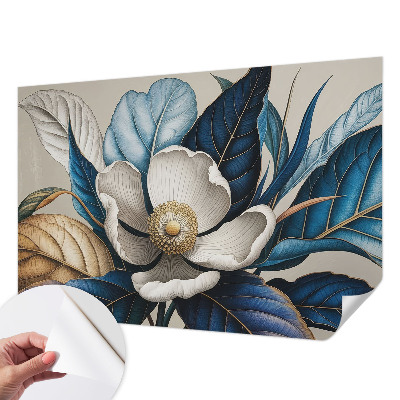 Peel and stick wall mural for living room featuring an elegant floral design