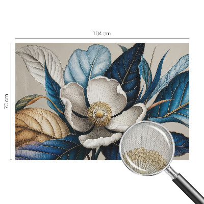 Peel and stick wall mural for living room featuring an elegant floral design